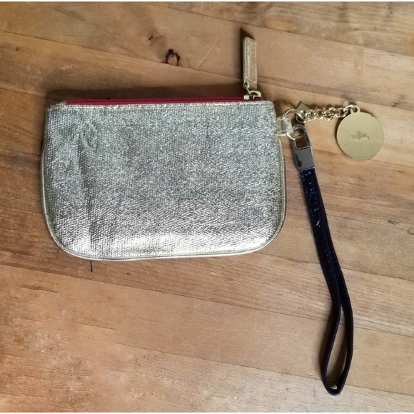 Lilly Pulitzer Textured Gold Metallic Wristlet - Picture 4 of 5